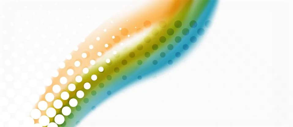 Trendy abstract wave blur pattern, multicolored lines on white background for Stock Illustration