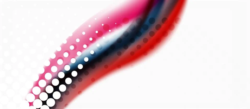 Trendy abstract wave blur pattern, multicolored lines on white background for Illustrazione stock