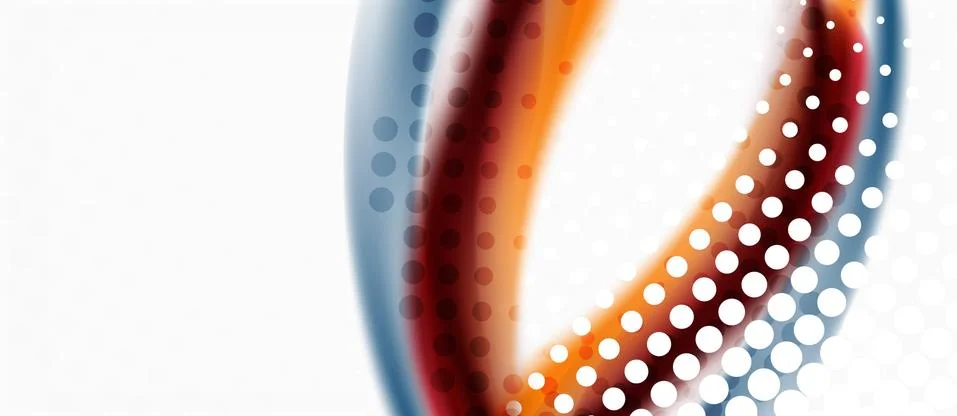 Trendy abstract wave blur pattern, multicolored lines on white background for イラスト素材