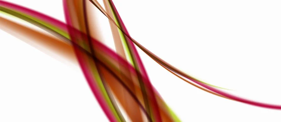 Trendy abstract wave blur pattern, multicolored lines on white background for Stock Illustration