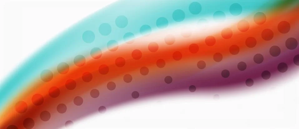 Trendy abstract wave blur pattern, multicolored lines on white background for 스톡 일러스트