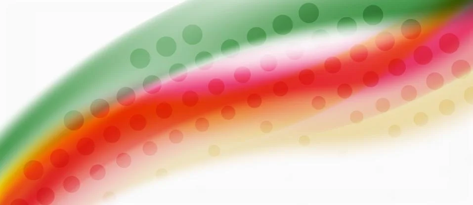 Trendy abstract wave blur pattern, multicolored lines on white background for Stock Illustration