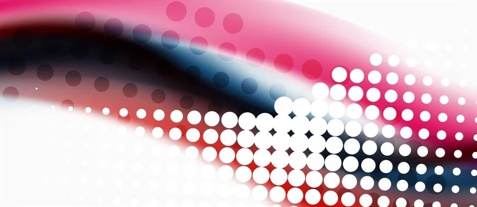 Trendy abstract wave blur pattern, multicolored lines on white background for Stock Illustration
