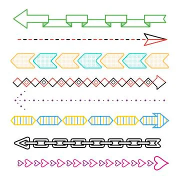 Trendy arrows set Stock Illustration