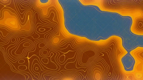 Trendy art loop animation. Modern topographic map on old worn surface 3d render Stock Footage 163217160