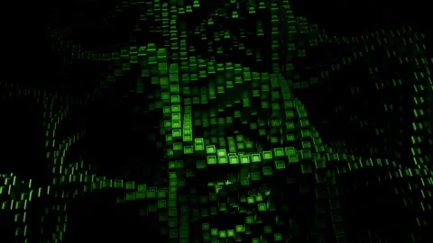 Trendy Background Blocks Forming Dynamic Geometric Pixel Grids Stock Footage 304700257