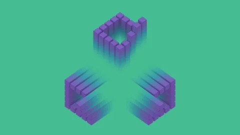 Trendy background with loop animation of rectangular shapes. 3d rendering HD Video stock 245347122