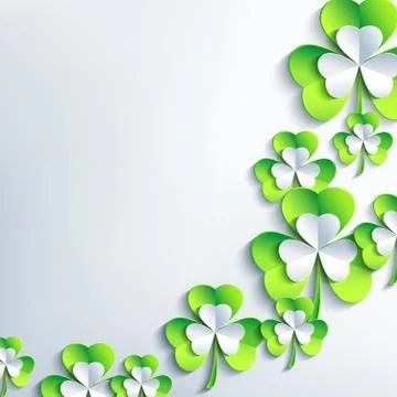 Trendy background for Patrick day with 3d leaf clover Illustrazione stock