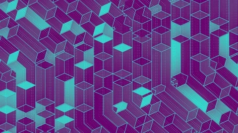 Trendy background with rectangular shapes. 3d rendering loop animation 4K Video stock 253169315