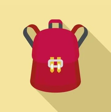 Trendy backpack icon, flat style イラスト素材