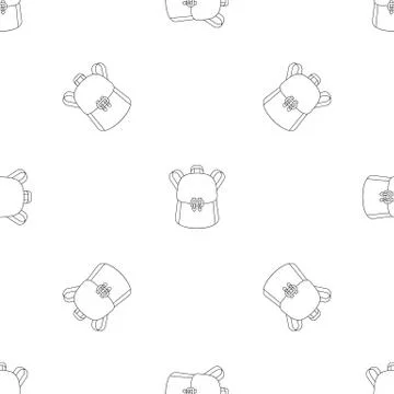 Trendy backpack pattern seamless Stock Illustration