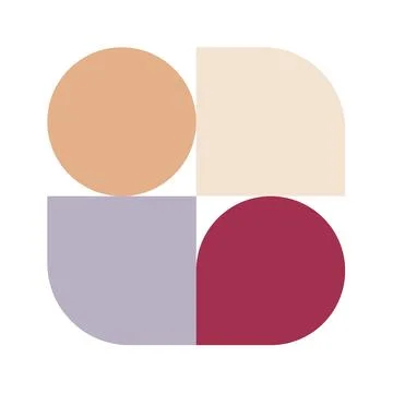 Trendy bauhaus pattern poster. Vector abstract geometric color shapes in be.. Stock Illustration