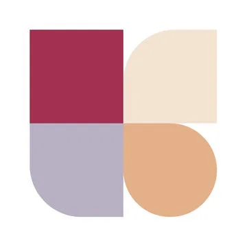 Trendy bauhaus pattern poster. Vector abstract geometric color shapes in beig Stock Illustration
