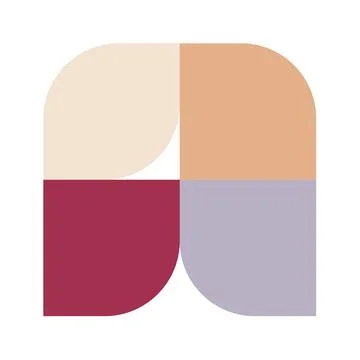 Trendy bauhaus pattern poster. Vector abstract geometric color shapes in beig 스톡 일러스트