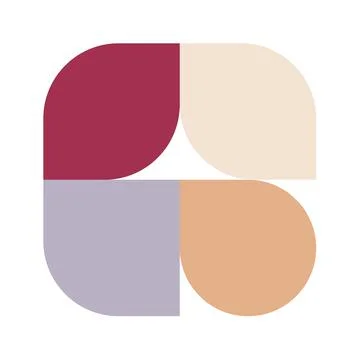 Trendy bauhaus pattern poster. Vector abstract geometric color shapes in beig Stock Illustration