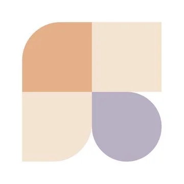 Trendy bauhaus pattern poster. Vector abstract geometric color shapes in beig Stock Illustration