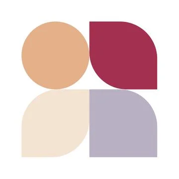 Trendy bauhaus pattern poster. Vector abstract geometric color shapes in beig Stock Illustration