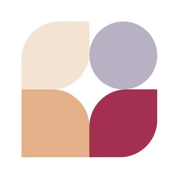 Trendy bauhaus pattern poster. Vector abstract geometric color shape in bei.. Stock Illustration