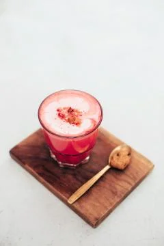 Trendy beetroot latte Stock Photos