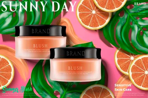 Trendy blush ads 스톡 일러스트