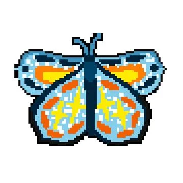 Trendy boho moth pixel art vector illustration 스톡 일러스트