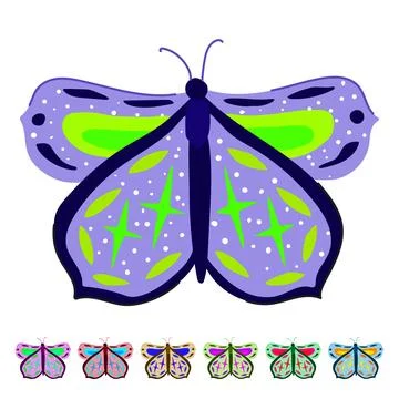 Trendy boho moth vector cartoon graphic Illustrazione stock