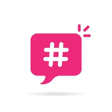 Trendy bubble with hashtag logo Stock Illustration