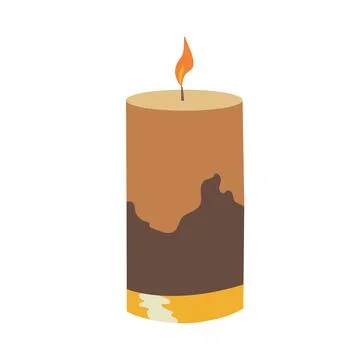 Trendy candle with flame, modern element for home decor. Home aromatherapy, h 스톡 일러스트
