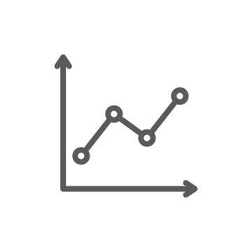 Trendy chart bar, growing graph line icon. Illustrazione stock
