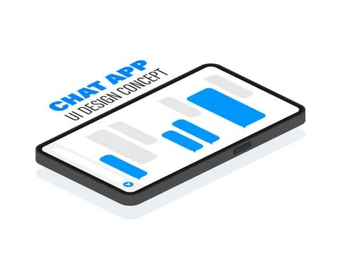 Trendy chat application with Dialogue window. Sms Messenger. Vector illustrat Stock Illustration