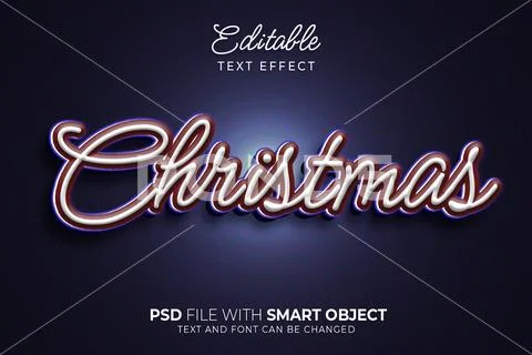 Trendy christmas editable text effect Modello PSD