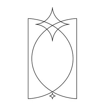 Trendy christmas winter linear frame with star. Modern minimalist aesthetic l Stock Illustration