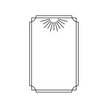 Trendy christmas winter linear frame with rays. Modern minimalist aesthetic l Stock Illustration