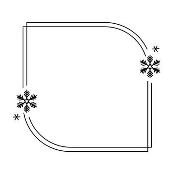Trendy christmas winter linear frames with snowflake, Modern minimalist aesth Stock Illustration
