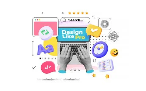 Trendy Collage poster design - Web design Stock Illustration