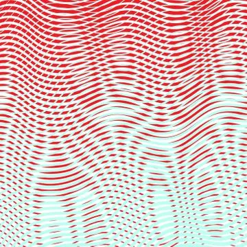 Trendy colored linear background with moire effect. Stock Illustration