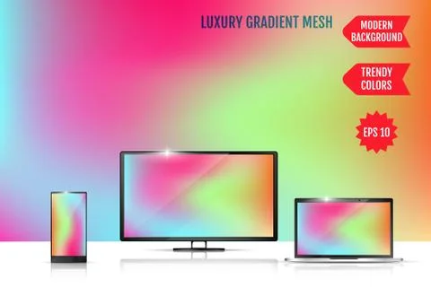 Trendy colorful abstract background. Gradient mesh. Modern Luxury concept. Ab Stock Illustration