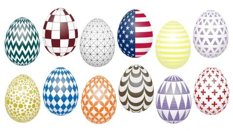 Trendy colors on Easter eggs. Stock Illustration