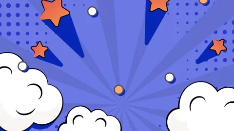 Trendy comic background with dynamic elements and explosive features seamless 4k Stock Footage 294271531