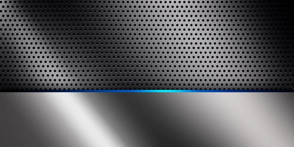 Trendy composition of blue technical shapes on black background Stock Illustration