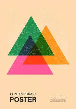 Trendy contemporary poster, risograph aesthetics, riso print effect Illustrazione stock