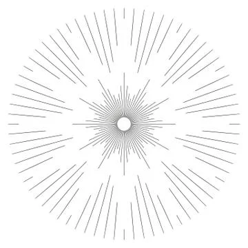 Trendy cool design element monochrome sunburst, starburst, bursting rays Stock Illustration