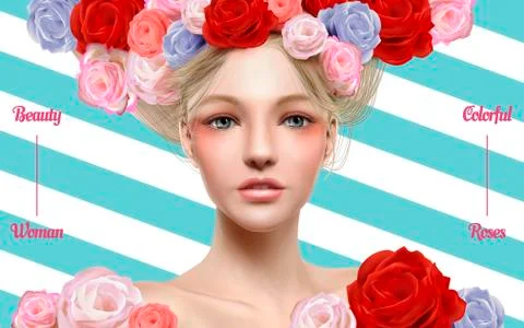 Trendy cosmetic model Stock-Illustration
