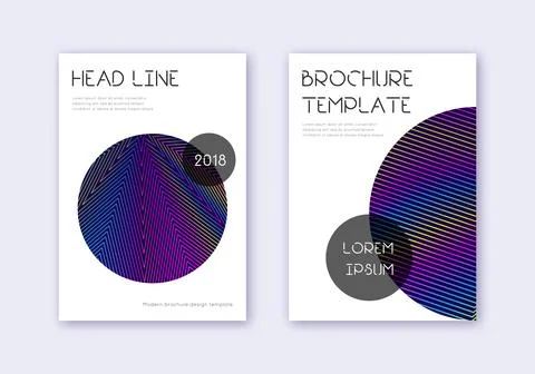 Trendy cover design template set. Rainbow abstract Illustrazione stock