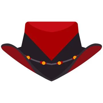 Trendy cowboy hat flat vector isolated on white Stock Illustration