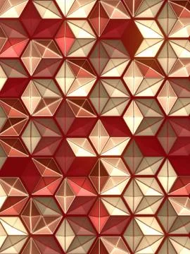 Trendy design element with colored honeycomb style abstract pattern. 3d render Stock Illustration