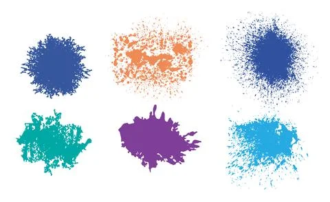 Trendy different abstract splatter design elements vector illustration Stock Illustration