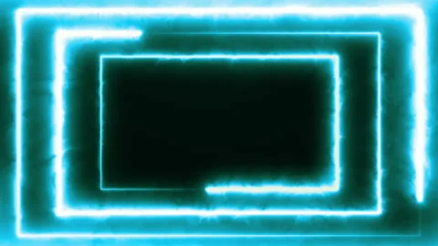 Trendy digital blue neon backlit frames. Seamless looped animation of glowing Stock Footage 138565299