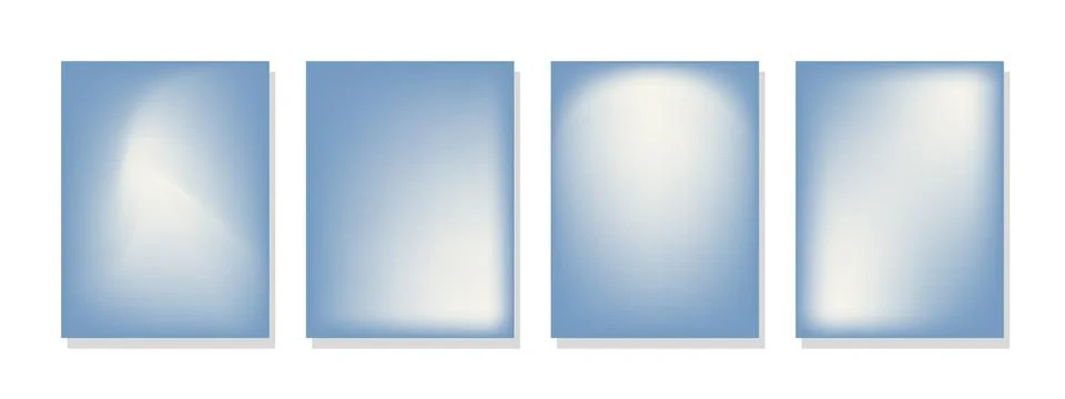 Trendy dynamic gradient white abstract fluid shapes on blue background. Min.. Stock Illustration