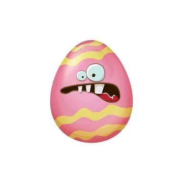Trendy Easter Egg: Modern Cartoon Character with Bold Lines and Vibrant Colors Illustrazione stock